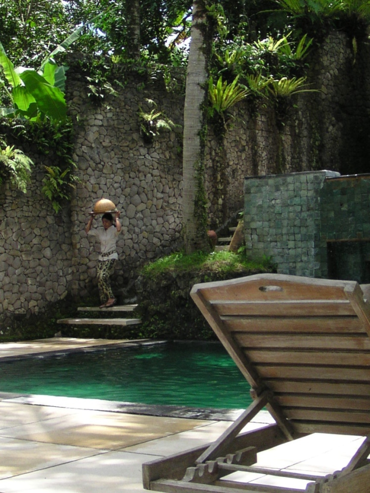 Coffee by the pool in Ubud.