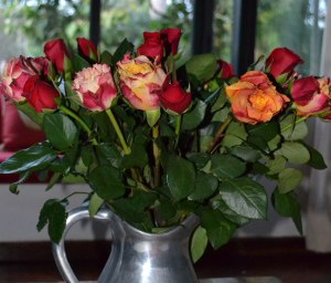 Some of the gorgeous roses from a nearby flower stall in Nairobi.