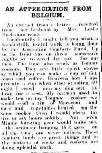 AN APPRECIATION FROM BELGIUM. (1918, April 22). Darling Downs Gazette (Qld. : 1881 - 1922), p. 3. Retrieved http://nla.gov.au/nla.news-article171753664